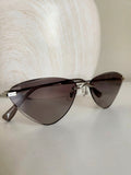 Rimless Cat-Eye Sunglasses — Brown Gradient