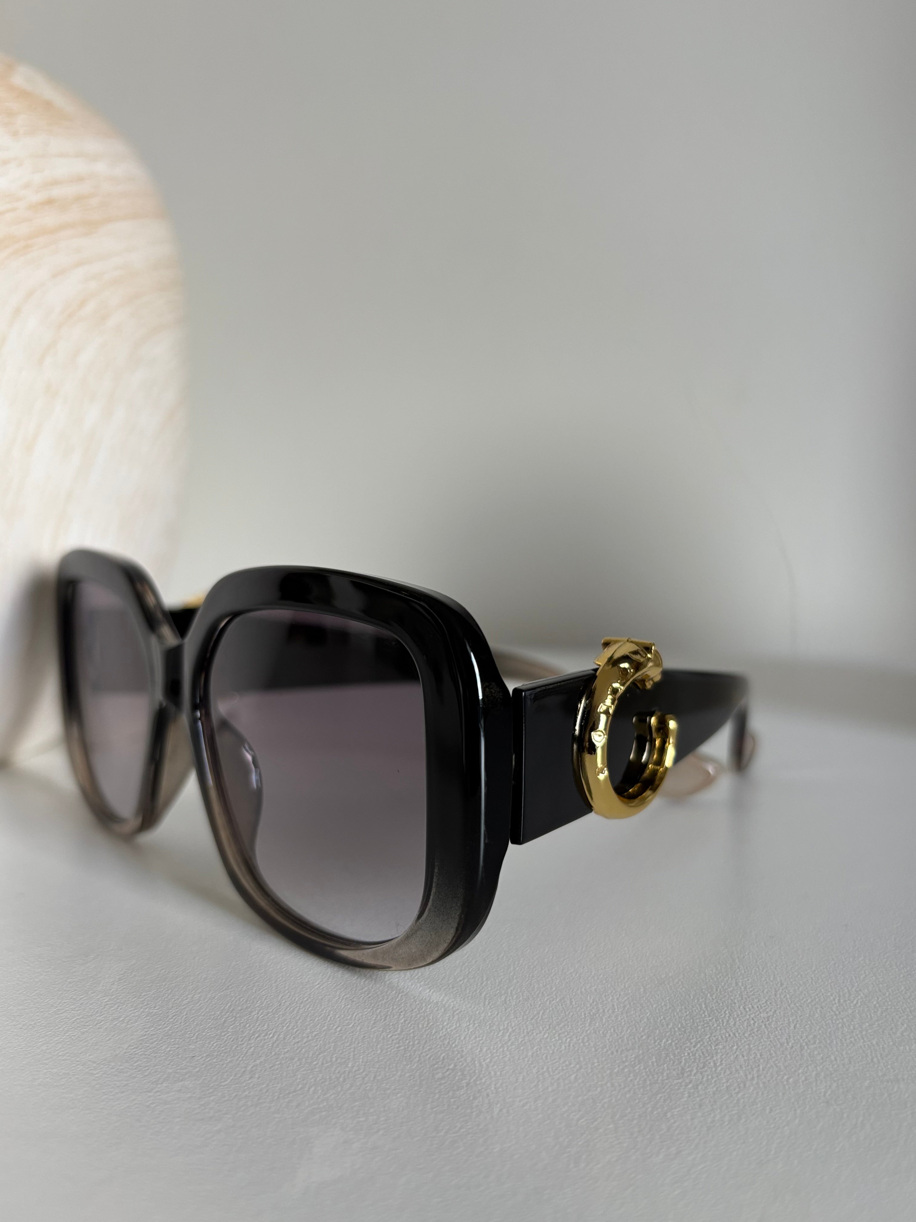 Gold Emblem Oversized Sunglasses