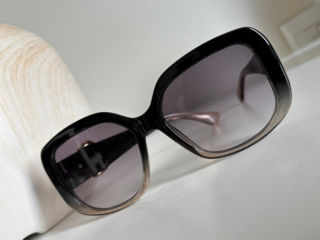 Gold Emblem Oversized Sunglasses